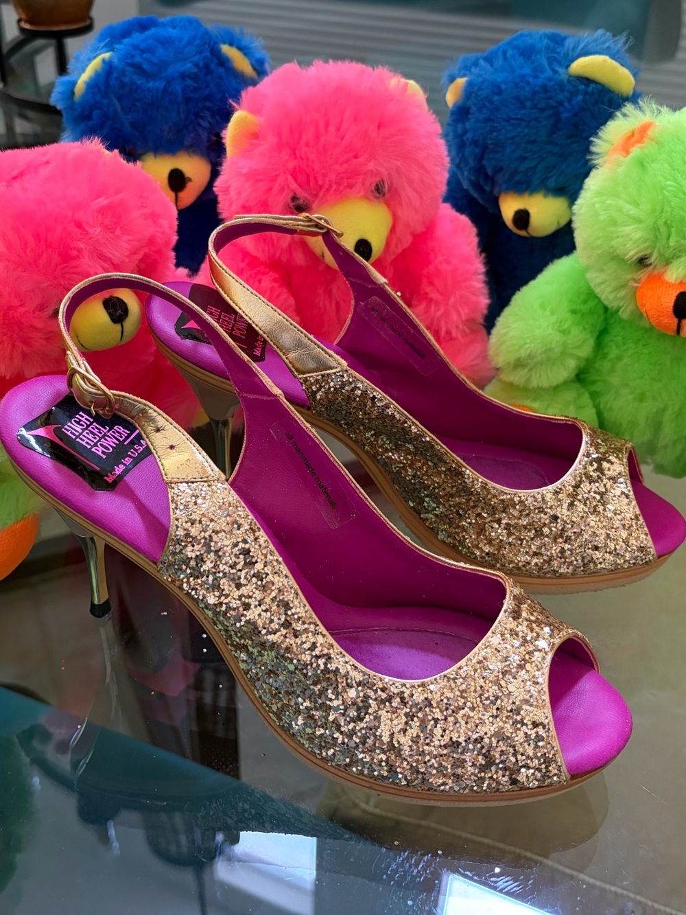 Disco gold glitter stiletto